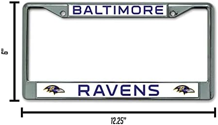 Rico Industries NFL Baltimore Ravens Стандардна рамка за регистарска табличка, 6 x 12,25 “