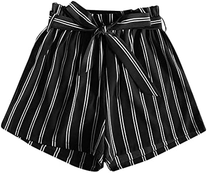 Wpoumv Womenените Bowknot Tie Shorts Sharts Sharted Casual Casual Loobe Loose Fit Sharts Comfy лесни шорцеви трендовски модна облека