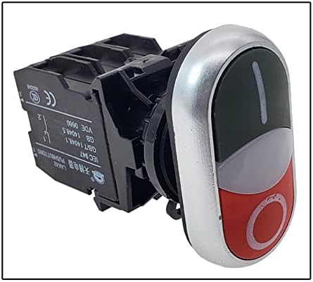 Befia LA42 22mm осветлен прекинувач на копчето за двојна глава 12V 24V 220V LED ламба сребрена контакт пролет 1NO1NC прекинувач LAK42
