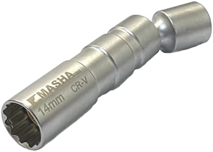 Masha Tools-3/8 инчи возач вртливиот магнетски тенок wallид 14мм Спарк приклучок Универзален спој 12 стр.