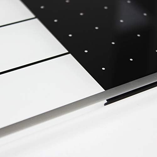 Viztex Glacier Polar White & Jet Black Plan & Grid Glass Shouss Barry Board - 17 x 23