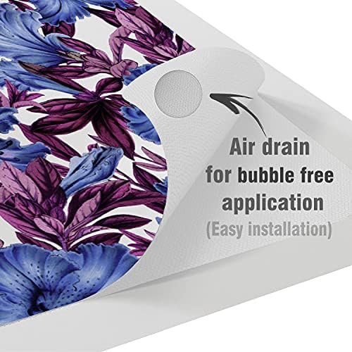 Lex Altern винил кожа компатибилен со MacBook Air 13 Inch Mac Pro 16 Retina 15 12 2020 2019 2018 Виолетова цвеќиња Симпатична цвет зелена растенија