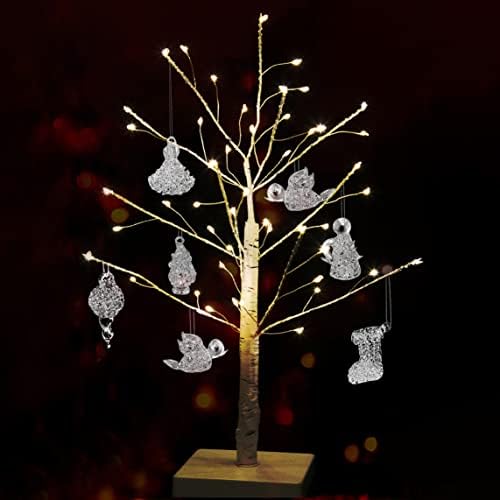 Мини стакло Божиќни украси 1,5 Вклучи чиста стаклена украси за новогодишни елки, мини украси за украси за мини дрво 4E Новината