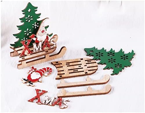 Homoyoyo 2pcs дрвени материјали за одмор знак за одмор светло дрво DIY Божиќен центар Д Загатки Декорација Десктоп Греј декор камин Клаус Божиќ