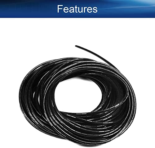Bettomshin 1pcs 50 стапки PE Spiral Cable Wrap, капаци на жичен кабел за организатор на електрична жица со ТВ компјутер, стоп -стоп