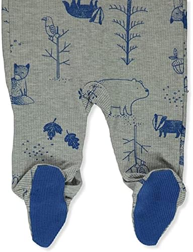 Шумски шумски нозе на Carter Baby Baby Baby - сива/сина, 3 месеци