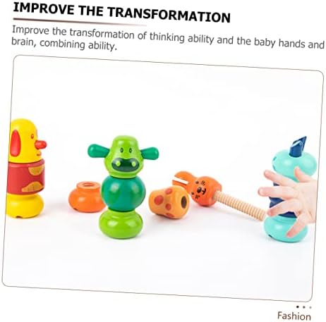 Toyvian 4pcs Градежен Блок Орев Блокови За Мали Деца Бебе Игра Дете Едукативни Играчки Предучилишна Матични Играчки Деца Едукативни