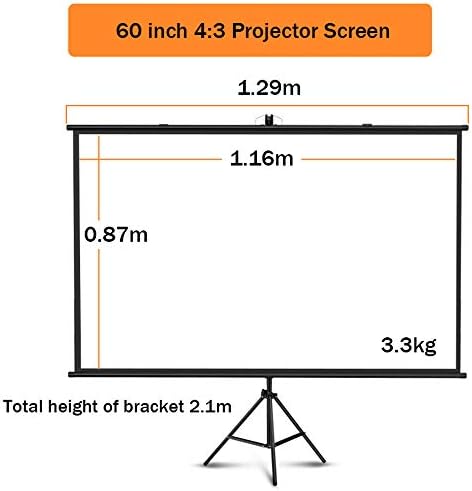 Екранот на проекторот на проекторот на филмот ALDS, висок контраст 160 ° Конус за гледање за кампување средба со училницата 60 инчи 4: 3
