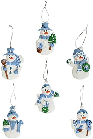 Nuobesty Christmas Decor Decortivers Ornaments 6 парчиња снежен човек Божиќ Декоративен празник Божиќ украс Постави приврзоци за новогодишни