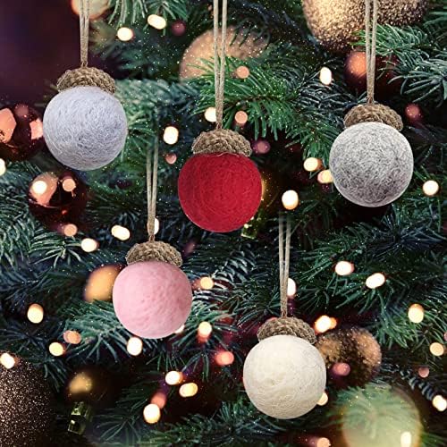 5 парчиња Божиќни украси топка рачно изработена DIY материјална сцена распоред на елкинг, приврзок Велигденска чинија