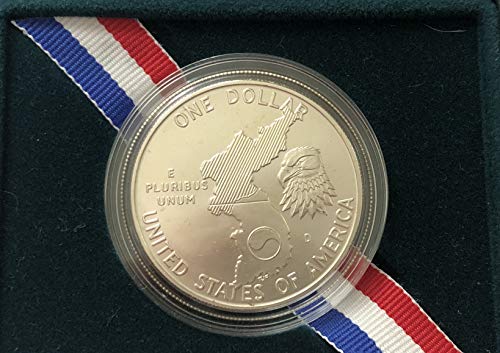 1991 Г Сребрен Корејски Воен Споменик Дојдете Во Американско Оригинално Пакување Долар Нециркулирано Американско Нане