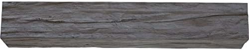 Ekena Millwork Manurw06x10x60bc Riverwood Faux Wood Camply Mantel, 6 H x 10 D x 60 W, изгорен кедар