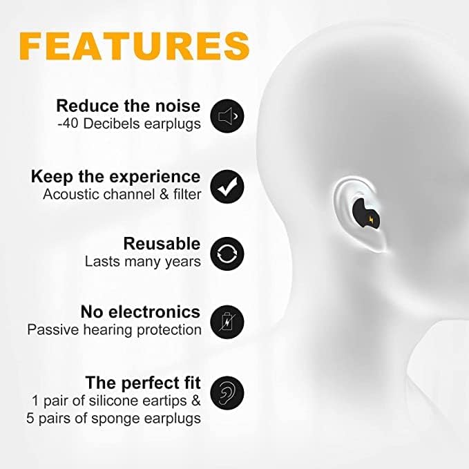 Ушите приклучоци за откажување на бучавата за спиење, 6 пара што можат да се користат силиконски уши, приклучоци за спиење, меки приклучоци