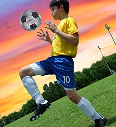 Barocity Classic Soccer Ball - Premium Boy and Girl Official Match Ball со рефлексивна шема на виножитото, издржлив, затворен, на отворено, обука, вежбање, време на игра и игри