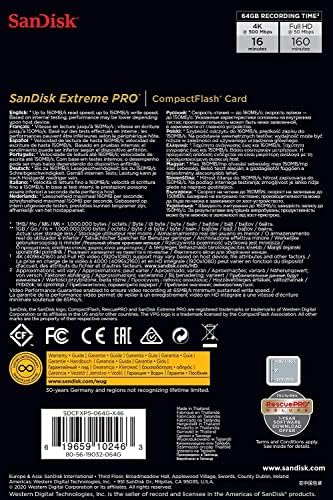 Sandisk 64GB Екстремни ПРО Компактен Флеш Мемориска Картичка УДМА 7 Брзина До 160mb/s-SDCFXPS-064G-X46