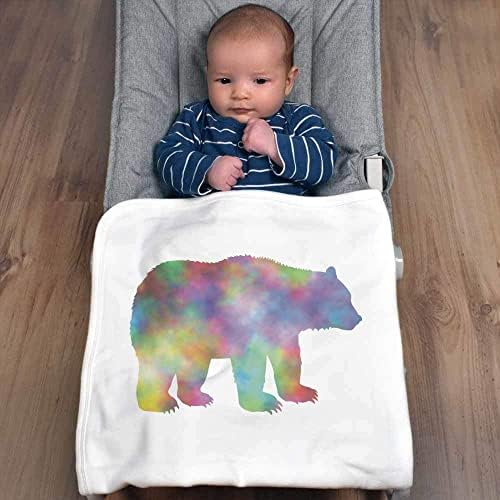 Azeeda „Шарена мечка“ памучно бебе ќебе/шал