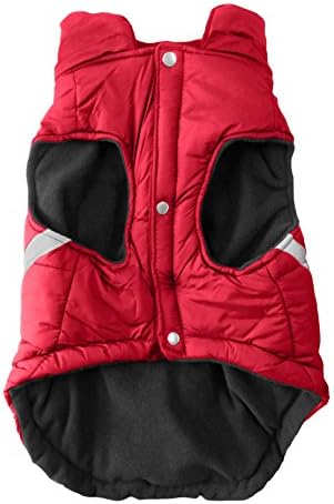 Littlearth Unisex-Advult NHL Calgary Flames Pet Puffer Vest, Team Color, Small