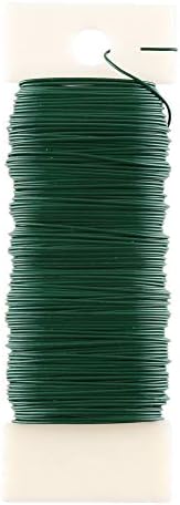 Ccinee Floral Arrancing комплети 1/2 инчи темно зелена цветна лента со 22 жица со темно зелена лопатка 40 метри/ 43,7 стапки