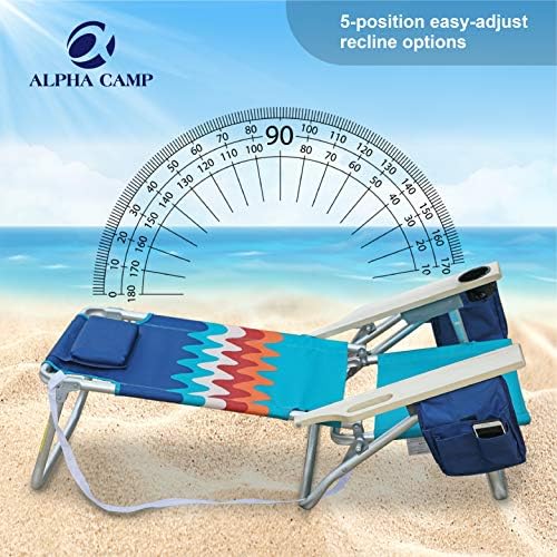 Алфа камп кампување преклопување на стол на плажа Преголема поддршка од тешка челична рамка 250 фунти со склопување на столчето за рака со држач