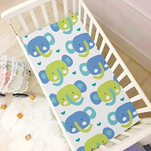 Umiriko Cute Elephant Pack n Play Baby Playard Playard Sheets, Mini Crib Sheet за момчиња девојчиња играч на играчи на материјали 20245711