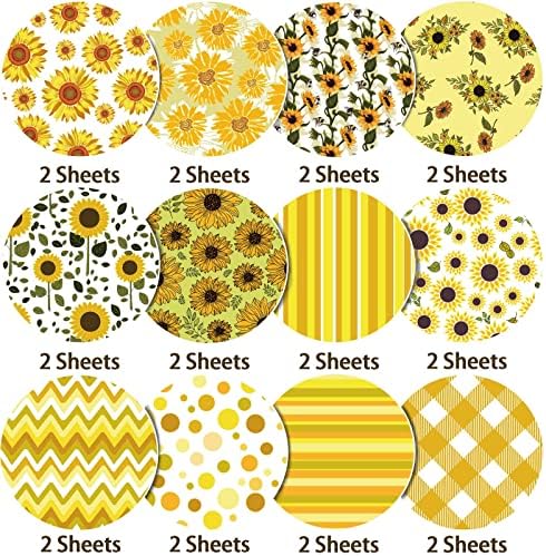 12 ‘X12’ инчи Сонк на сончоглед Специјализирани хартиени листови за хартија за завиткување Есен 12 дизајни Двострана занаетчиска