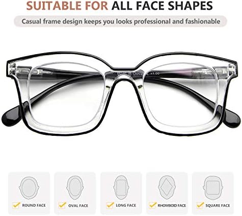 Очила за читање со очила со 5 пакувања жени Чик читатели со двојна боја