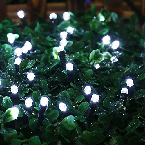 Joomer White Christmas Lights Outdoor, 82ft 200 LED жица светла 8 режими Тајмер Внатрешна отворена самовила светла за Божиќни украси за
