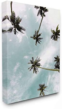 Subleple Industries небото низ палмите тропска летна фотографија wallидна уметност, 24 x 30, сина