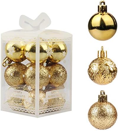 Среќни Вил 12 парчиња Божиќни топки за новогодишни украси на новогодишни украси Мали расипнички божиќни украси украси за домашна свадба