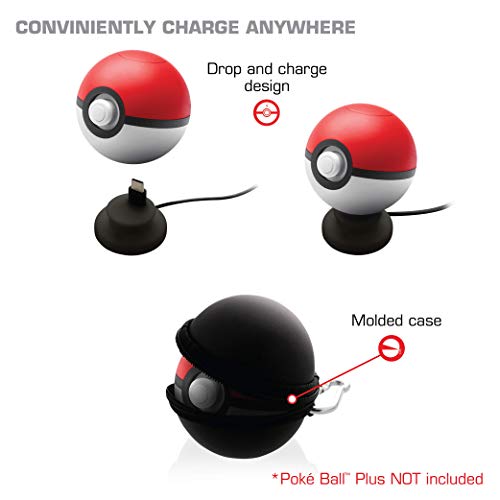 NYKO Charge Base Plus - USB Type -C за полнење и носење случај за контролор на Poké Ball Plus Nintendo Switch Controller