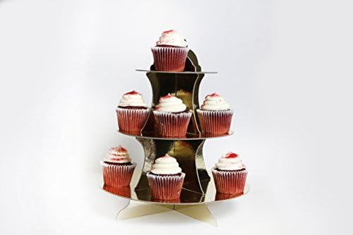 Tytroy Golden 3 Tier Round Cardoboard Todstry Stand Surebuse Cupcake кула