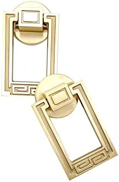 Копчињата за прстени Santousi Повлечете ја фиоката за месинг влече рачки со мебел со единечна дупка, златна декоративна кутија