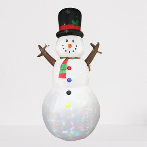 8ft Божиќен надувување на отворено Снежен човек со светла за треперење, кренете снежен човек со вградени LED светла Божиќ надвор од декор надуени за надувување за заб?