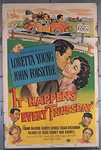 Тоа се случува секој четврток оригинален филмски постер Лорета Јанг Johnон Форсит, склопен просечен филм за театарска состојба