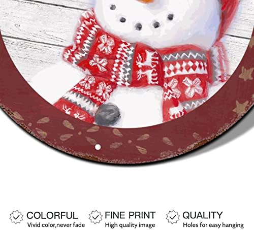 Божиќни знаци на венци нека го остави снежен снежен човек starвезда дрво жито, тркалезно метално калај знак затворен божиќен