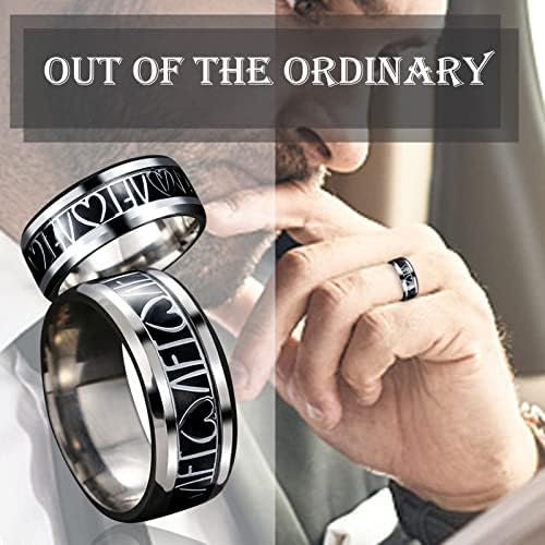 2023 година Нова челична челична двојка не'рѓосувачки накит подарок машки прстен в Valentубезен титаниум прстен ден ringsвони совпаѓање на прстени