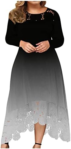 Нокмопо џемпер фустани за жени 2022 модни женски чипка за шиење на рафла со долги ракави без ракав фустан без ракав