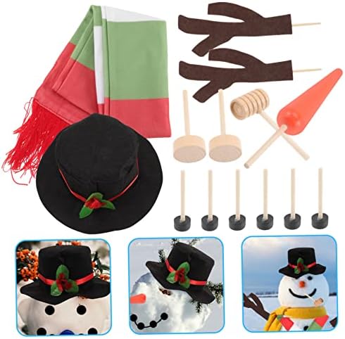 Aboofan 4 комплети црни декори играчки зимски отворено декор снежен човек, додатоци за снег, снежен човек занаетчиски материјали