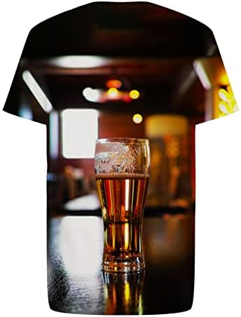 Мажи пиво реална 3Д маица за печатење во боја на маица, лето кратки ракави, тркалезни улични маички врвови, обичен пулвер