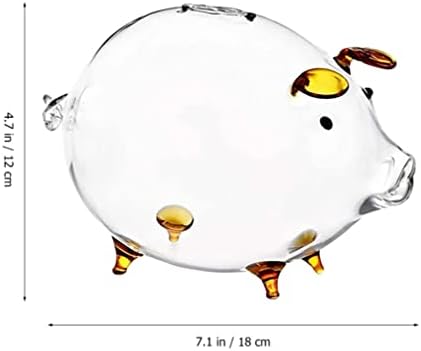 Стобак стаклена свињи банки банки банки слатки свинги банки чиста стаклена монета банка дете заштеда на паричка паричка играчка 18x12cm