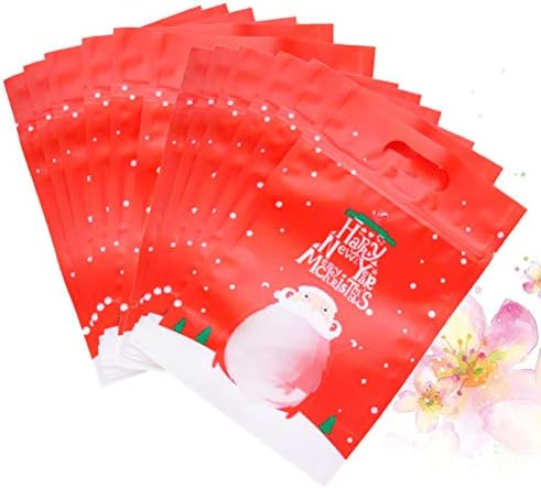 Doitool 300 парчиња пластика извадете торби Божиќна тема за торбички за пекари торби за храна за услуги за храна (црвена боја (црвена боја