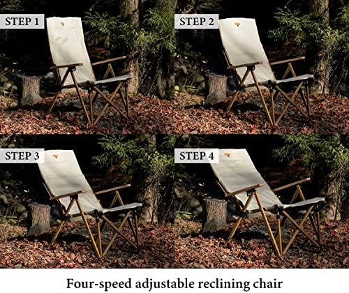 Поддржан стол за кампување со 4 нивоа со потпирачи за потпирачи за рака, со висок стол на отворено за возрасни, преклопување на тревници