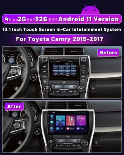 Андроид 11 Автомобил Стерео 2G+32G За Toyota Camry 2015 2017 Радио Со Безжичен Apple CarPlay Android Авто Хикити 10.1 Инчен