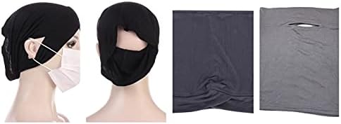 4 парчиња муслиман под шал со ушна дупка за истегнување на дрес Внатрешни капачиња за хиџаби за исламски жени турбан хауб…