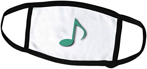 3DROSE INSPISIONZSTORE Музички уметнички дизајни - Тиркизна осма белешка Музичка нота на бело - сингл музички квовер - маски за лице
