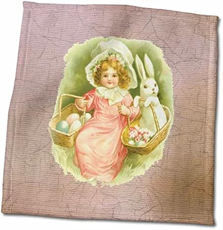 3drose Флорен Викторијански слики - Викторијанска девојка со зајаче во розова n зелена - крпи