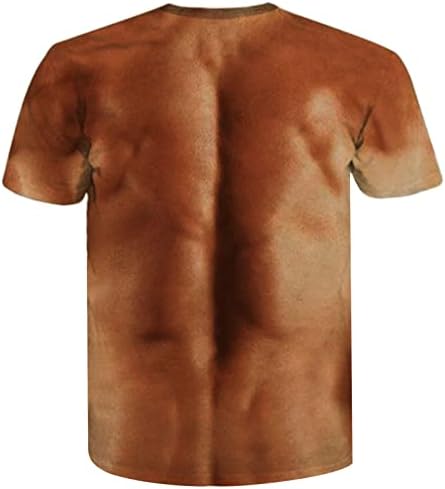 Машка маица за печатење на мускули унисекс одморен кошула груба забава со фенси фустан 3Д офанзивни гради печатени мели-врвот m-2xl