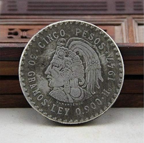 Исклучителна монета 1947 година Мексиканска монета Античка монета колекција Антички сребрена монета направена бронзена бакарна