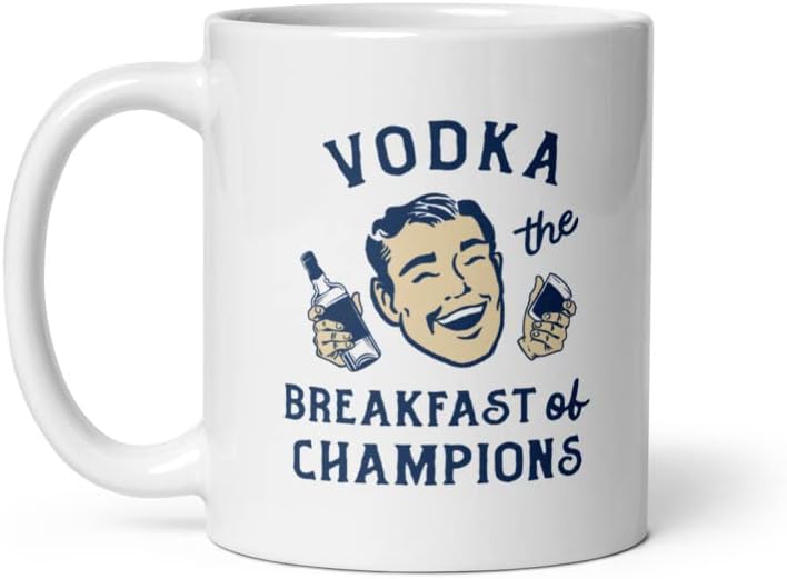 Луди кучиња маици вотка појадок од шампиони кригла смешна алкохол за пиење забави кафе-11oz