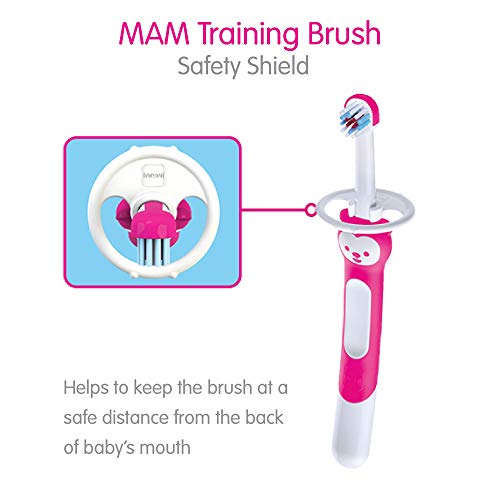 Мама обука четка за заби за бебиња, четка за заби за бебиња со четка за мечка карактер, интерактивна апликација, за момчиња 5+ месеци,
